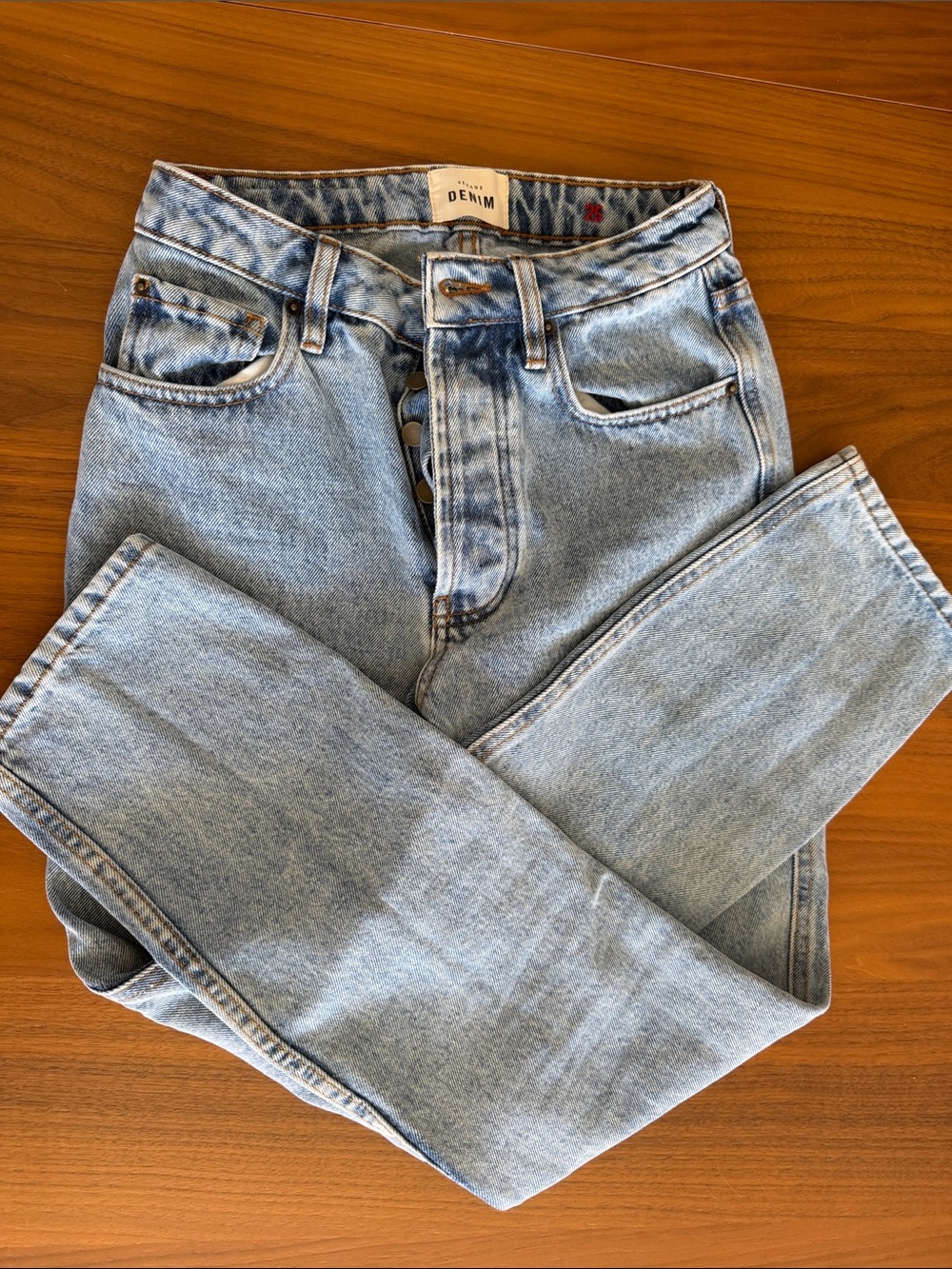 Sézane Light Blue High-Rise Straight Jeans